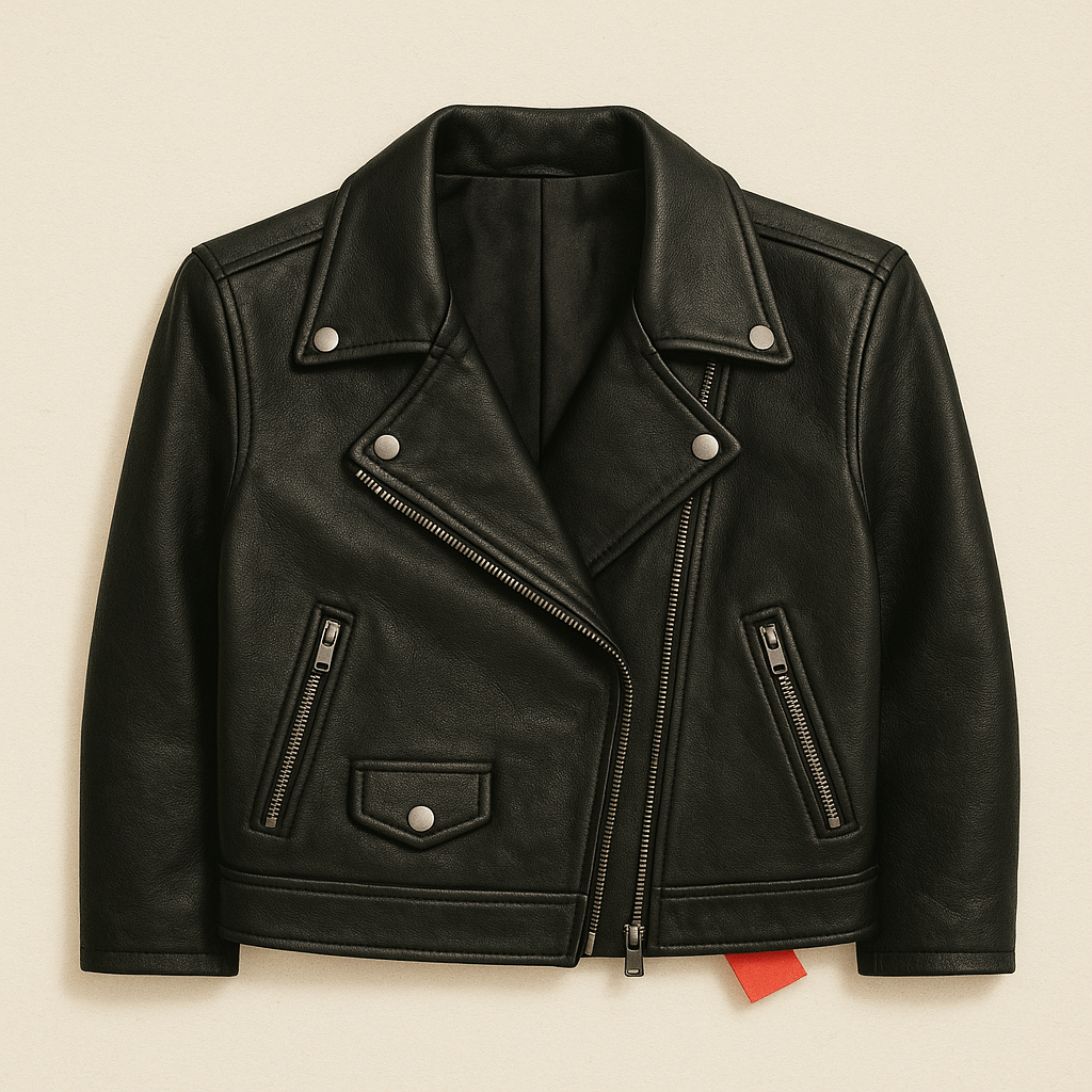 Schwarze Lederjacke